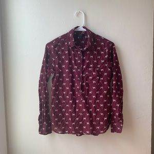 J. Crew Terrier Print Blouse